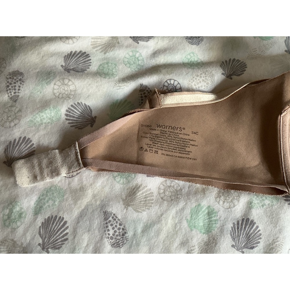 Warners No Side Effects Wireless Bra Womens 34C Tan Good Side Smoothing 01056 - Picture 6 of 13
